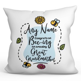 Mugffins Personalisierte Kissen mit Füllung mit Spruch für URGROßMUTTER/UROMA - Auf Englisch - Thanks for Beeing - 40 x 40 cm - Individuell Anpassbar Geschenk