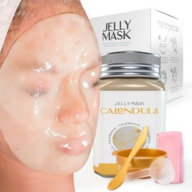 BRÜUN Jelly Mask Jar Caléndula Peel-Off Mascarilla De Goma Para El Cuidado Facial  23 Fl Oz Cuidado De La Piel Mascarilla De Gel Hidratante Tarro Spa 