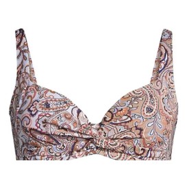 Lands' End Lands End NEW 6 Bikini Top Swim Padded Cups Stretch Twist Underwire Paisley Mix
