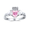 BFF Celtic Irish Friendship Promise AAA CZ Simulated Rose Pink