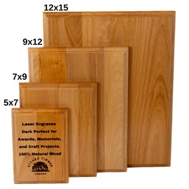 Genuine Red Alder Wood Plaque Blank, 3/4 Inch Thick Award and Craft Plaque, Ideal for DIY Projects, Arts & Crafts, Engraving, and Memorials (Genuine Red Alder, 5x7 inch)