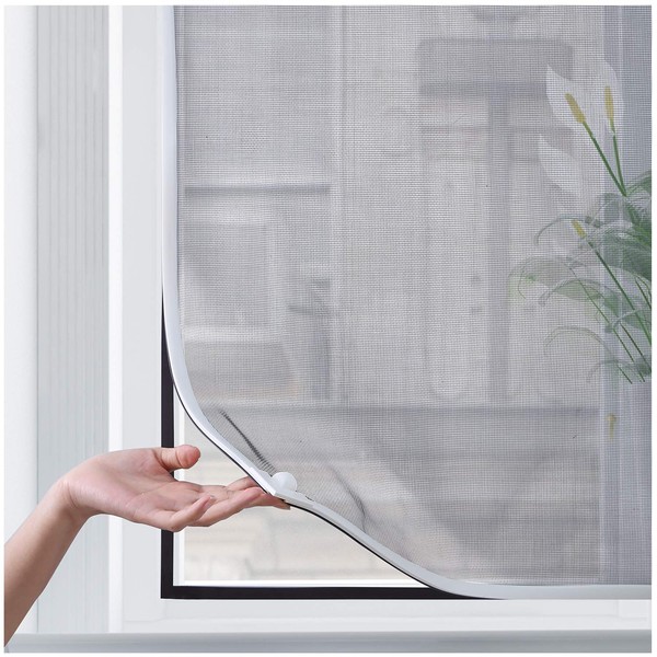 BAFLOTEX DIY Magnetic Window Screen Replacement Adjustable Mesh Screen with