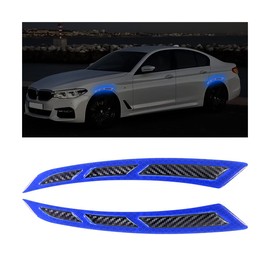 JNNJ 4 x Reflective Car Wheel Eyebrows, Car Reflective Trims, Safety Protection Stickers, Anti-Collision Warning Strips Sticker for Car, SUV, Truck (Blue)