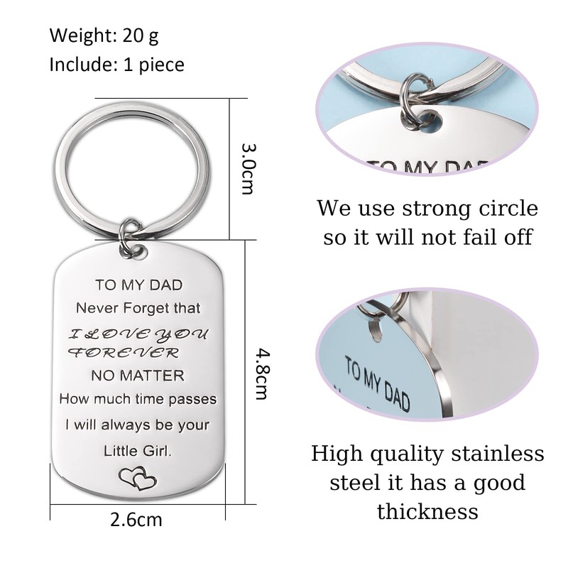 BOCHOI Dad Keyring for Stepdad Dad from Daughter Son Dad