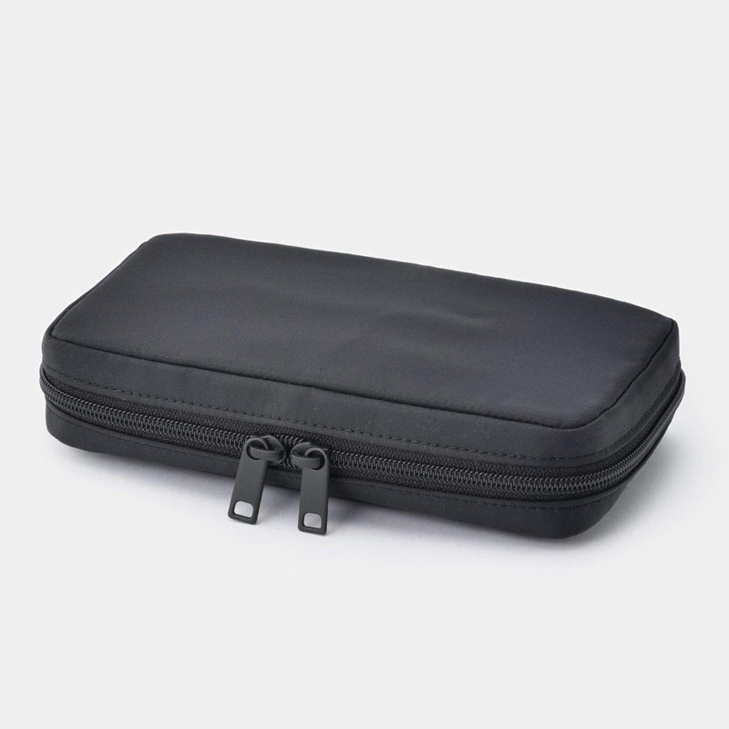 MUJI 02869175 Nylon Book Shaped Pouch, Black, Approx. 4.7 x
