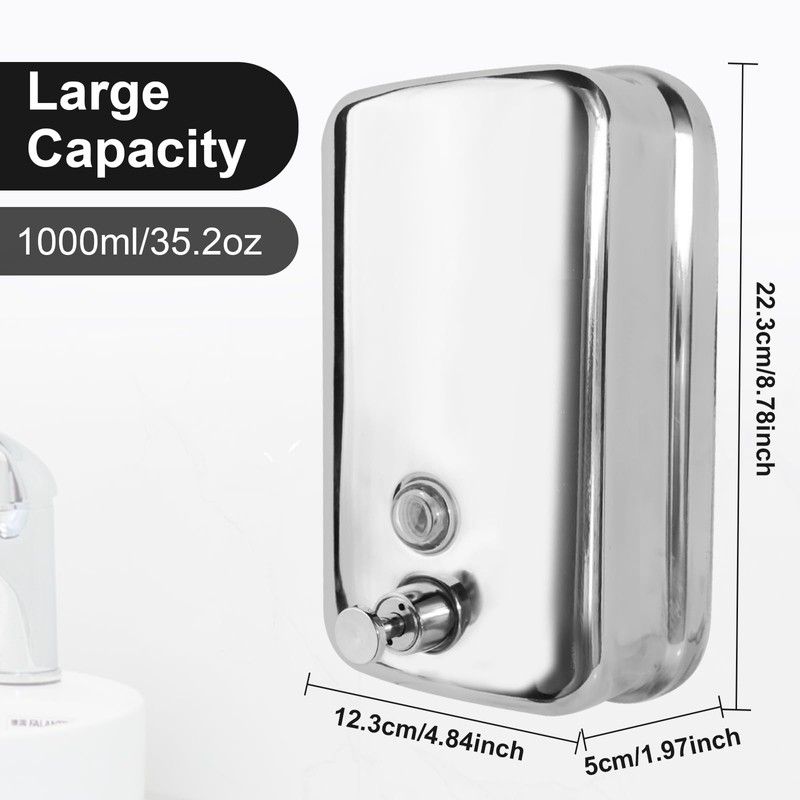 Heavy Duty Soap Dispenser Wall Mount Stainless Steel Soap Dispenser