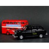 London Double Decker Red Bus and Black Taxi Models (Pull