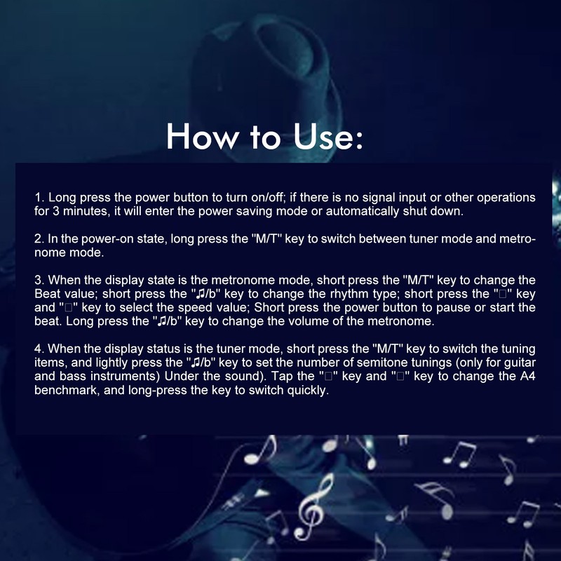 Metronome Tuner Clipon Rechargeable 2 in 1 Multifunctional String Instrument