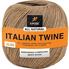Ruby Italian Spring Twine - Italian Ball Twine String - Spring Twine Upholstery Webbing - Natural Wax Coated Cord - Ruby Twine for Upholstery Supplies, Reupholstery of Springs, and Furniture Repair