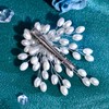 JHOO White Pearl Hair Clip Bridal Wedding Hair Accessories, Bride