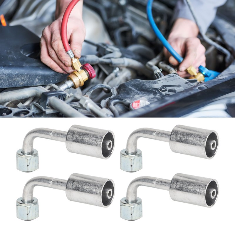 10 Pcs 3/8in Air Conditioning 90 Degree Beadlock Aluminum AC
