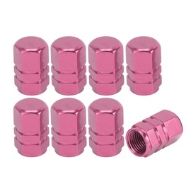 VekAuto 8 Pcs Tire Valve Stem Caps, 10x17MM Car Wheel Valve Cap Universal for Car Bike Motorcycle Anti Crash Aluminum Alloy Pink Tyre Valve Stem Cover Valve Dust Cap Tire Valve Cap