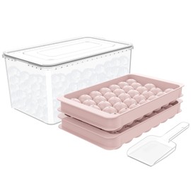 WIBIMEN Ice Cube Tray with Lid and Bin - 0.8" Round Ice Trays for Freezer with Lid - Ice Cube Trays for Freezer with Ice Container