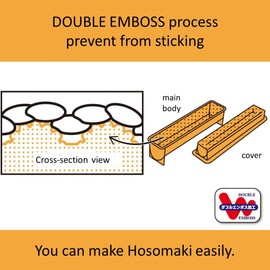 Akebono Sangyo CH-2017 Sushi Mold, Thin Roll, Orange, Made in Japan, Easy to Make Sushi Rolls, Double Embossed and Non-Stick Rice