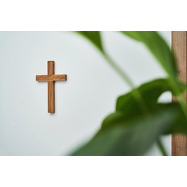 WOODYGIFT Wooden Cross Wall Oak Modern Wooden Wall Cross 24 x 15 cm Decorative Gift Item