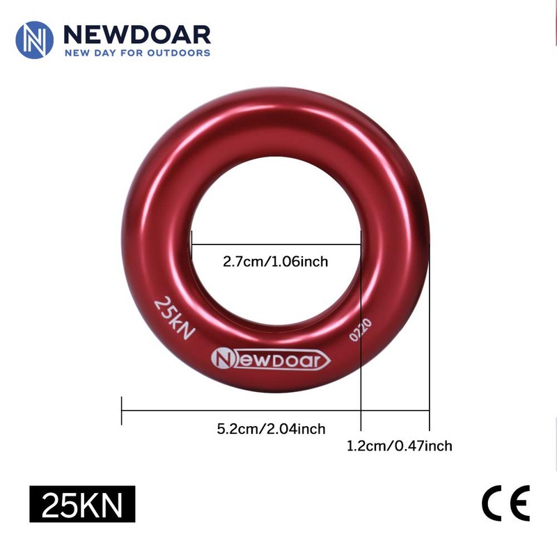 NewDoar Rappel Ring 25kN Gold Large O-Ring Rope Connector for