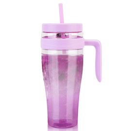 Hydraful 50 oz Tritan Plastic Tumbler with Lid and Straw and Handle - 100% Leak-Proof - Perfect for Iced Coffee, Smoothies, and Juice - Wide Mouth Reusable Water Bottle with Time Marker