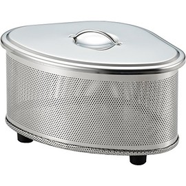 Yoshikawa SJ2430 Triangle Corner with Lid, Punching, Stainless Steel, Silver, Total Width 7.0 x Depth 4.9 x Height 4.2 inches (17.9 x 12.4 x 10.8 cm), Swiss Made in Japan