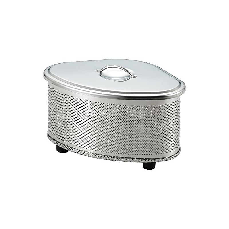 Yoshikawa SJ2430 Triangle Corner with Lid, Punching, Stainless Steel, Silver,