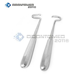 OdontoMed2011 Set of 2 DOYEN Rib Elevator Curved 7" Left+Right Stainless Steel