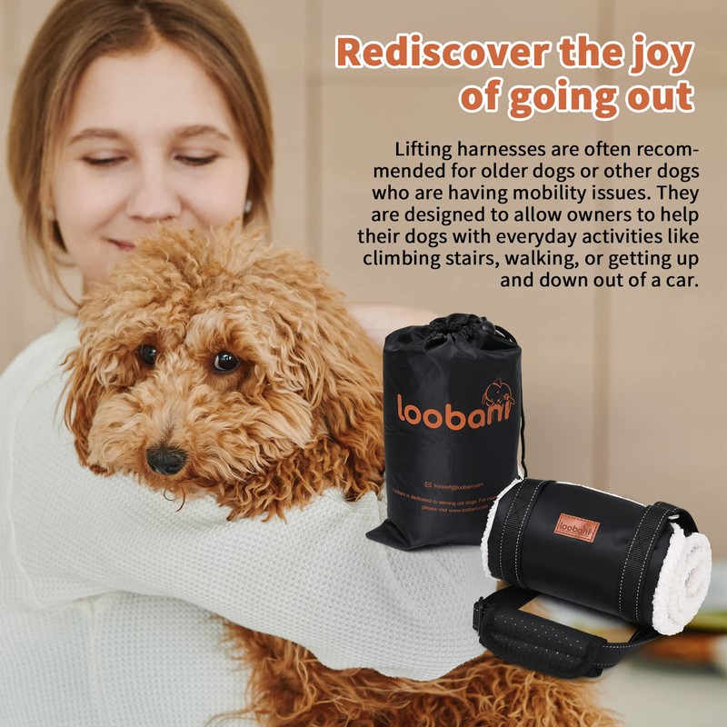 LOOBANI Portable Dog Sling for Back Legs, Hip Support Harness