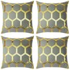 Red Rainbow 4 Pack of Gold Metallic Velvet Cushion Covers