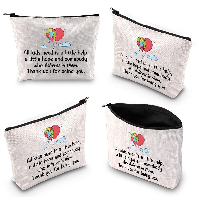 WCGXKO Autism Awareness Gift Thank You Gift Makeup Bag for