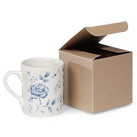 Pack Of 100, Natural Brown Kraft Gift Boxes W/Varnish Stripe Exterior And Kraft Interior - 1 Piece Box Solid 4 X 4 X 4" Made In USA