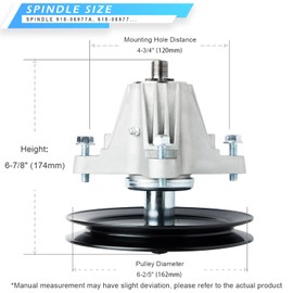 JXJKCZ 618-06977 918-06977A Spindle Fit for 46 inch Deck Lawn Mower Compatible with M TD Cub Ca det XT1-LT46 XT2-LX46 Troy-B ilt Crafts Man 20442 T2800 T225 T240, 2 Pack