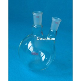 Deschem 1000ml,2-Neck,24/40,Round Bottom Flask,1L,Double Necks,Laboratory Boiling Bottle
