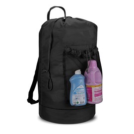 Dalykate Backpack Laundry Bag, Laundry Backpack with Shoulder Straps and Mesh Pocket Durable Nylon Clothes Hamper Bag with Drawstring Closure for College, Travel, Laundromat, Apartment