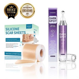 HANYWIL Professional Silicone Scar Sheets and Facial Serum for Face & Body, Dark Spots, Smooth Skin,hydrate and protect skin - Specification: two packs