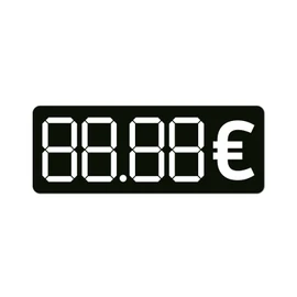 Price Sticker Blank for Labelling Price Tag Euro Menu Board Menu / 60 x 22.5 mm (Black) (100)