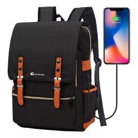 Bluelander Mochila escolar Bluelander Vintage Mochila Vintage color negro 15L