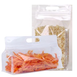 Portable Stand Up Clear Zipper Lock Reusable Aluminum Mylar Foil Plastic Packaging Bag for Zip Heat Seal Package Lock with Tear Notch Long Term Food Storage (10 pieces11.8x 15.7in,10 pieces 11.8x9 in)