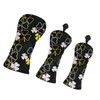3PCS Golf Head Cover for Fairway Woods Driver Hybrids PU
