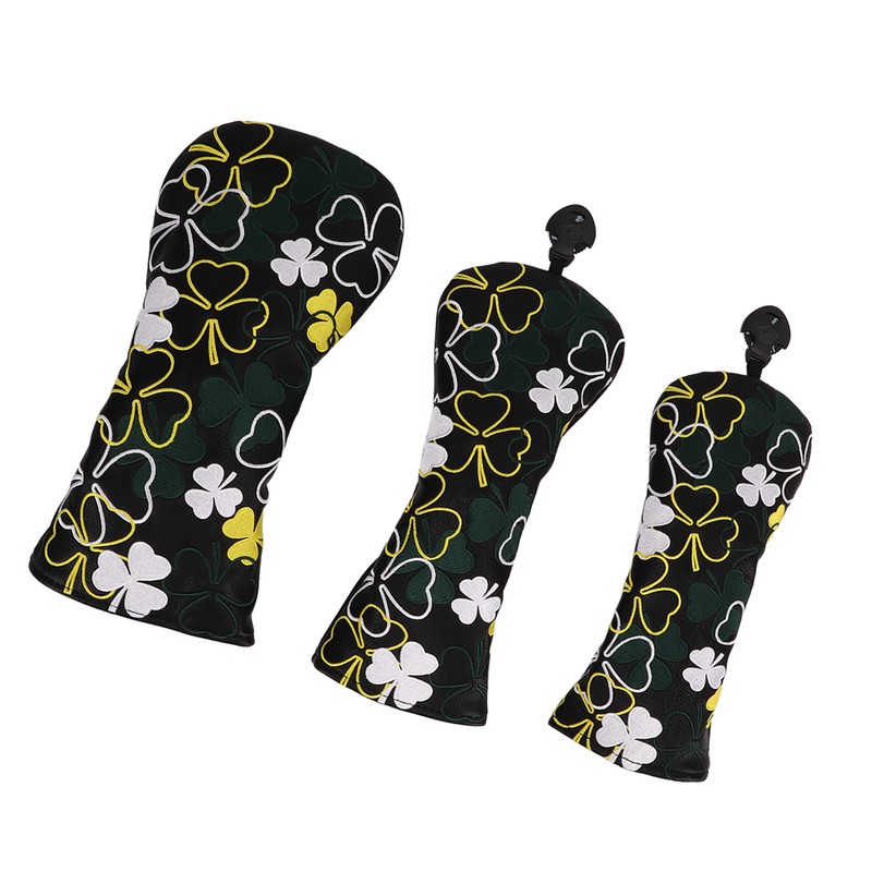 3PCS Golf Head Cover for Fairway Woods Driver Hybrids PU