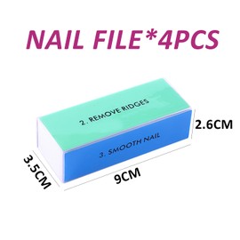 4 Pack Four Sided Manicure Blocks, Nail Polishing Strips, Nail Polishing Blocks, Professional Manicure Exfoliating Blocks, Nail Files for Natural Nails, Nail Repair Files
