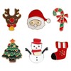 Pack of 6 Christmas Series Pin Brooches Metal, Cartoon Cute