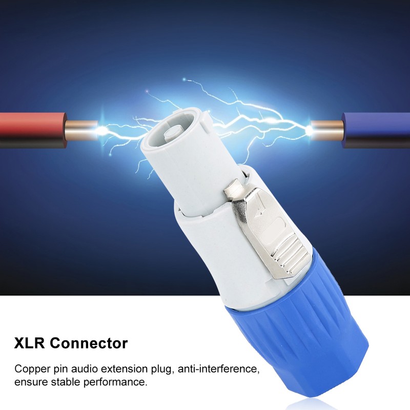 5pcs 3Pin XLR Audio Connector Professsional Waterproof Adapter Plug