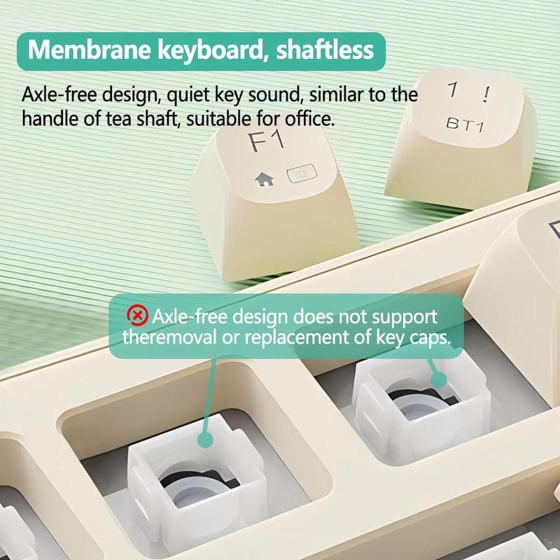 Lecoo C99 Keyboard, Wired/2.4G Wireless/BT Tri-mode Keyboard, Rechargeable Ergonomic Keyboard