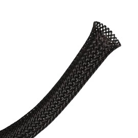Kable Kontrol Cable Sleeve Expandable Nylon Braided Sleeving - 3/4” Inch – 25’ Feet – Automotive Wire Loom, Cable Wrap, Cord Protector from Pets, Cable Management - Black
