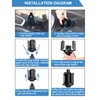Universal Golf Cart Cup Holder Expander, Adjustable Base & Holder