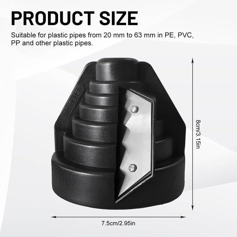 Plastic Pipe Chamfer Tool, PVC PP PE Pipe Deburrer, Pipe
