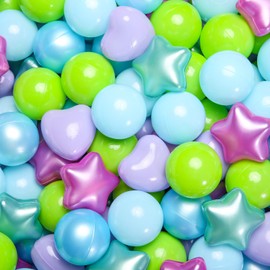 GOGOSO Star Ball Pit Balls for Ball Pit, Crush-Proof, and Colorful Play Balls for Kids,Christmas Decoration Party Favor and Gift for Toddlers Boys Girls (Dark Mermaid, 17 in X 13 in X 6 in)