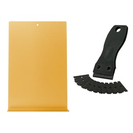 GlamorDove Hair Extensions Tape Remover Kit Tool with Tape Remover Board Razor Scraper Plastic Blades Car Window Sticker Label Glass Floor Kitchen Adhesive Tape Removal Tool