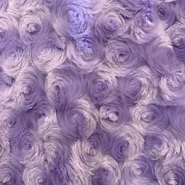 Ruth Lavender Cuddle Minky Rosette Soft Faux Fur Fabric by The Yard - 10083
