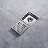 SISEHO 4 Inch Brushed Nickel Shower Floor Drain Square for