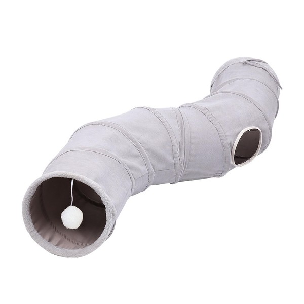 KANSITA Cat Tunnel, S-Shaped, Cat Toy, Cat Tunnel, 4 Slots