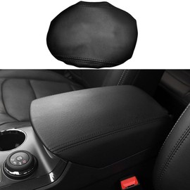 SAUWU Console Armrest Cover for Ford Explorer 2011-2019 Center Console Crusion Pad Anti-Scratch Leather Armrest Crusion Protector Accessories,Black Stitches